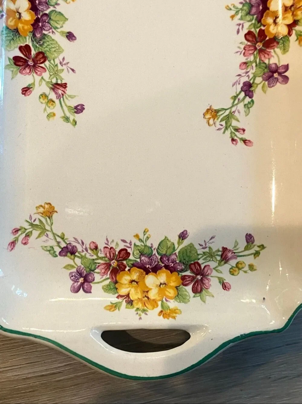 Burleigh Ware Floral Handled Serving Tray Burslem England.vintage